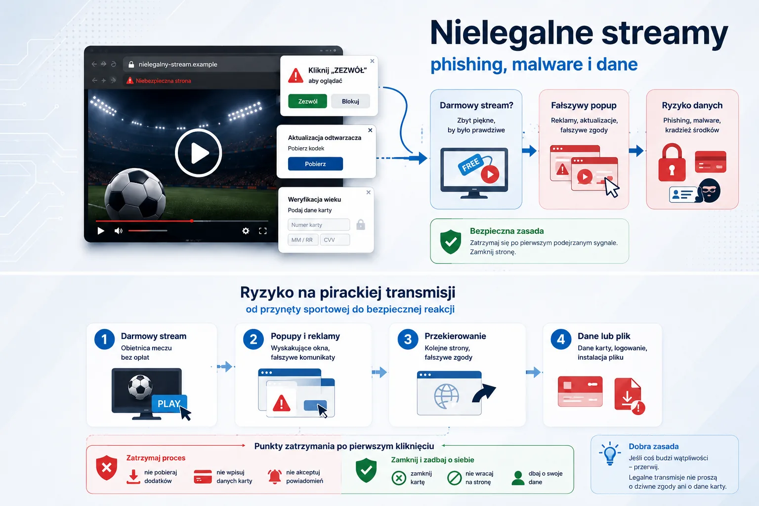 Nielegalne streamy: phishing i malware