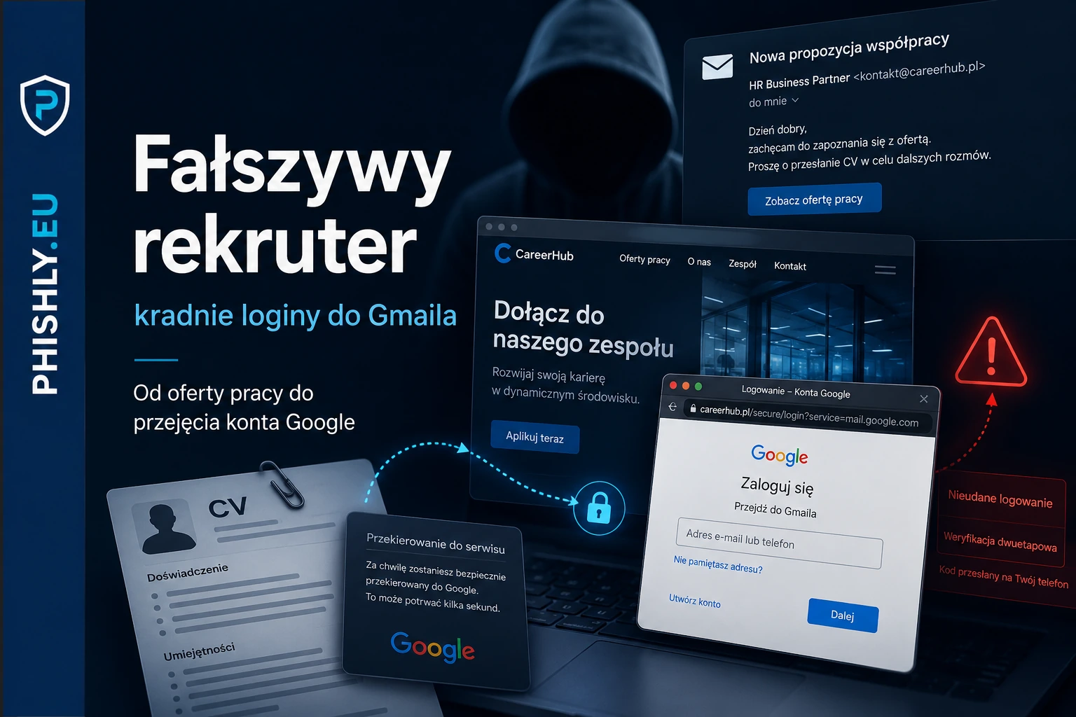 Phishing rekrutacyjny kradnie loginy do Gmaila
