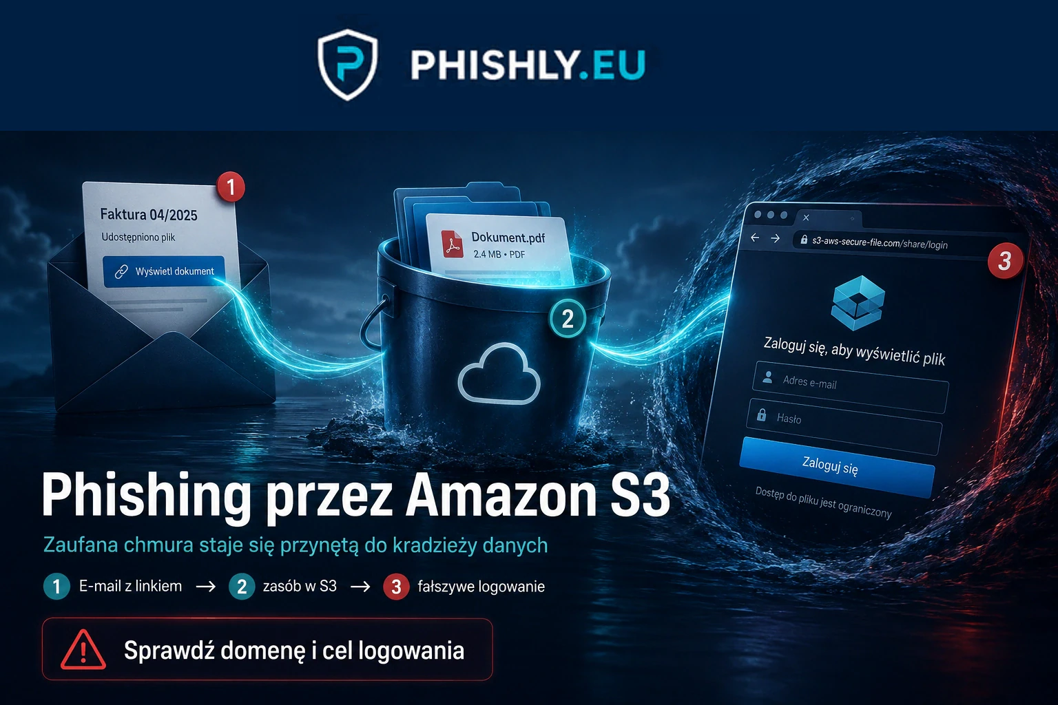 Phishing przez Amazon S3. Gdy legalna chmura prowadzi do fałszywego banku