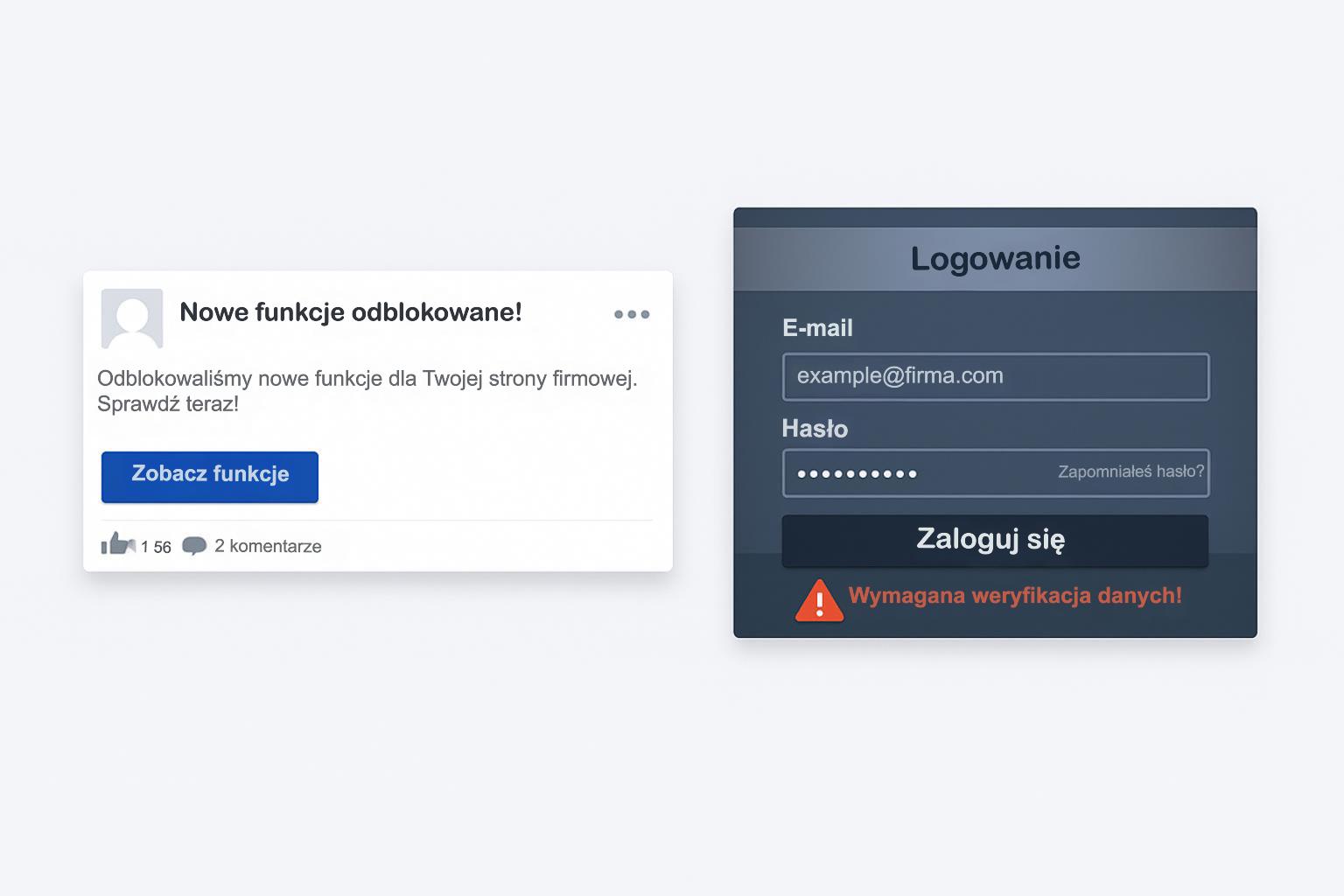 Phishing Meta. Fałszywe wiadomości o nowych funkcjach strony firmowej