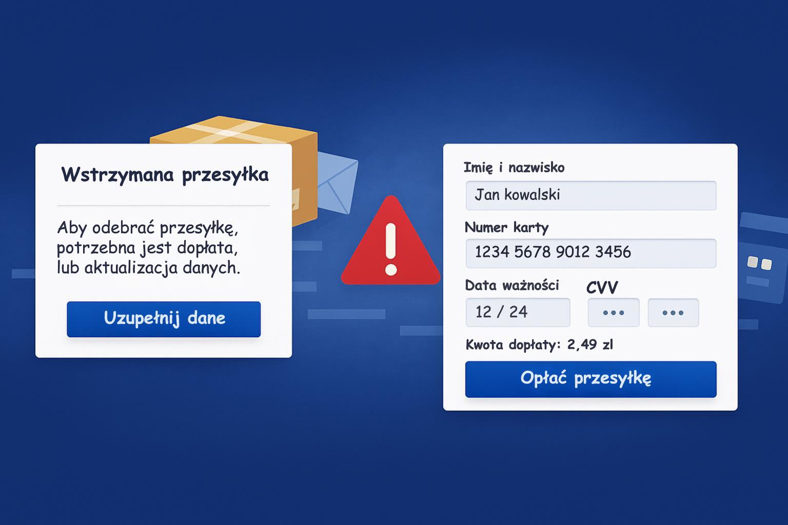 Phishing Poczta Polska. Mail o wstrzymanej przesyłce i fałszywa dopłata do paczki