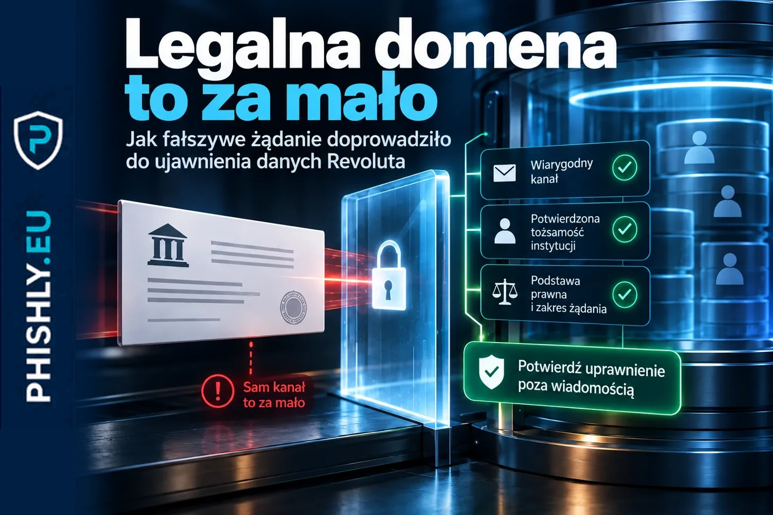 Pracownik weryfikuje urzędowe żądanie o dane klienta niezależnym kanałem przed ich udostępnieniem