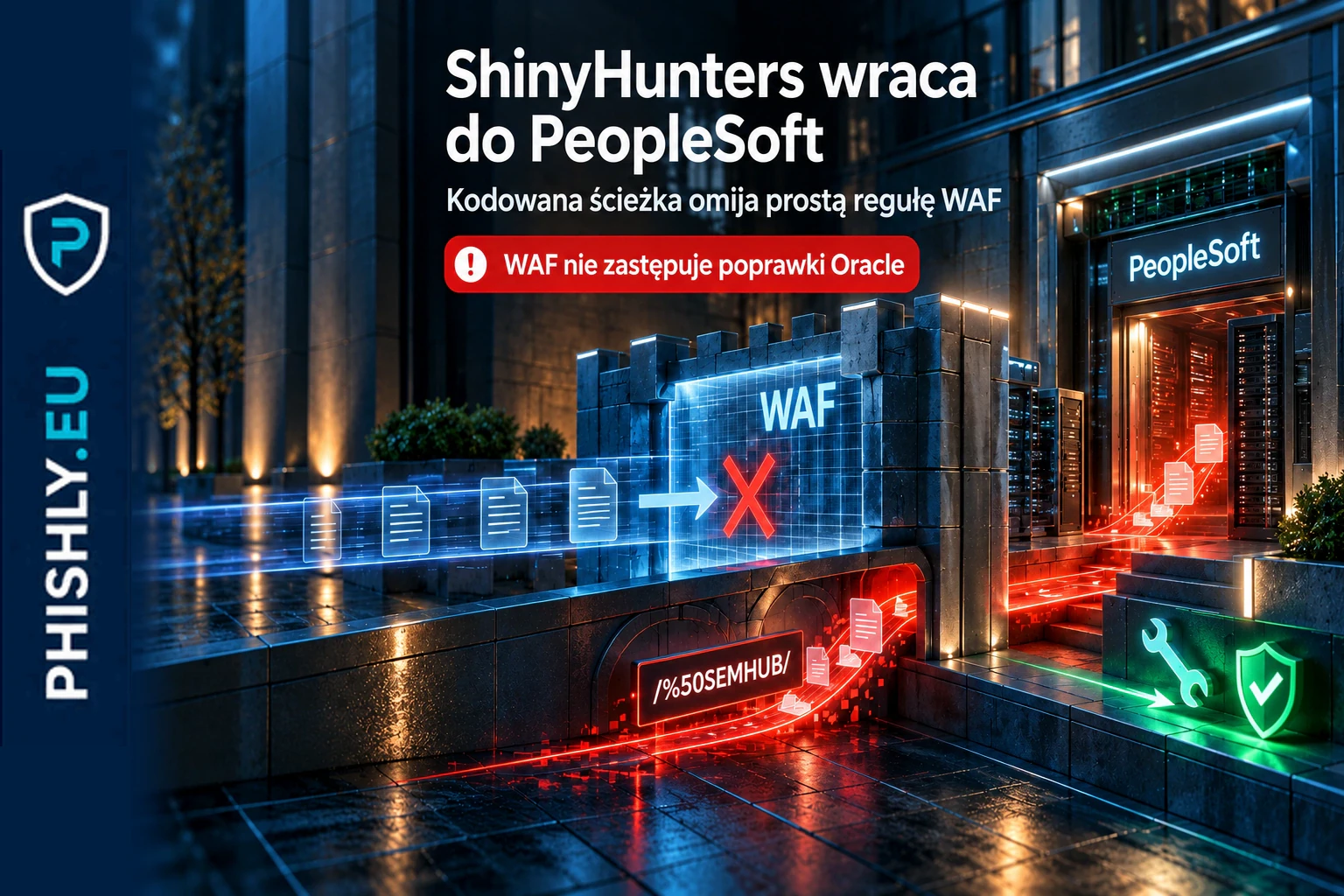 Serwer Oracle PeopleSoft wystawiony na internet z kodowaną ścieżką prowadzącą do obejścia reguły WAF i przejęcia systemu