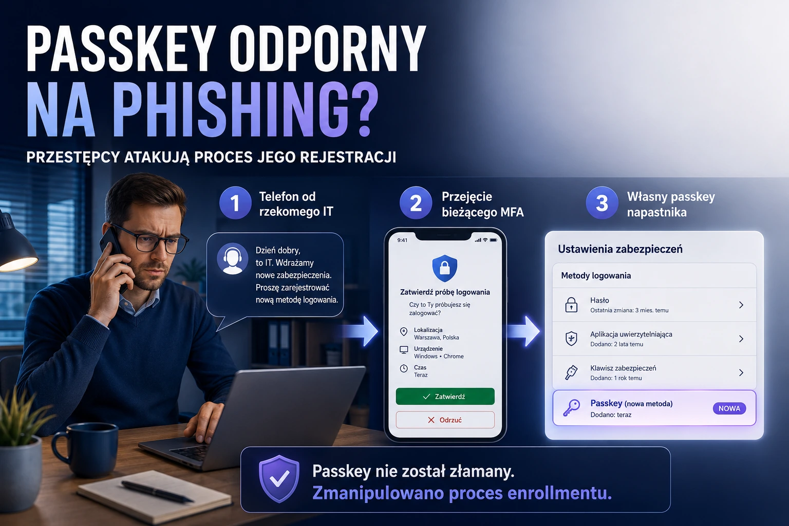 Passkey odporny na phishing? Przestępcy atakują proces jego rejestracji